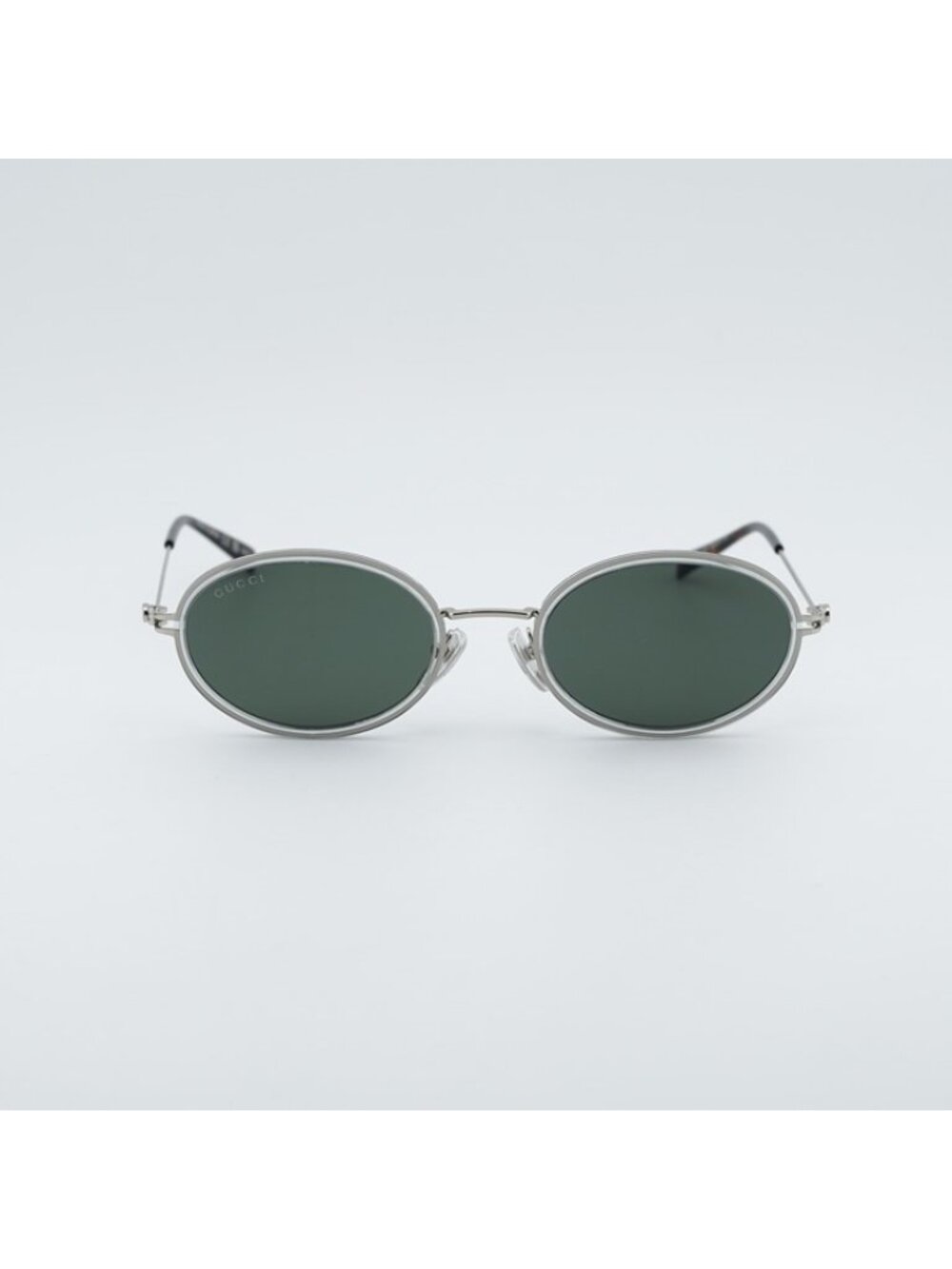 Gucci GG1980S 005 Sunglasses Transparent Cloudy Grey/Silver Oval Frame - Picture 2 of 12